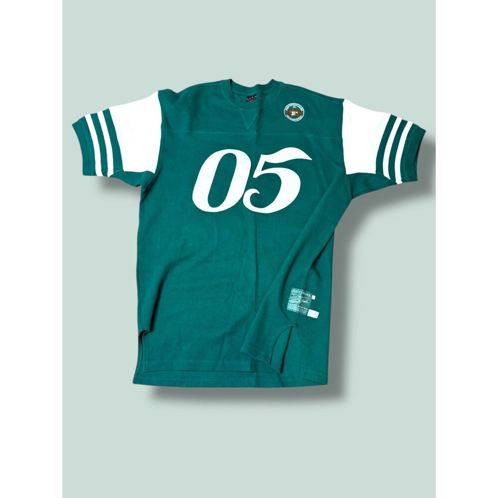Vintage FUBU The Throwback Collection Pullover Jersey Sweater Sz XL Green White‎